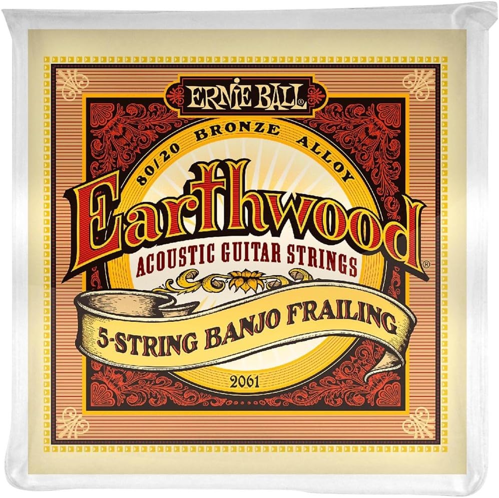 Ernie Ball P02061 Earthwood 5-String Banjo Frailing Loop End 80/20 Bronz Akustik Gitar Dizeleri, 10-24 Gauge