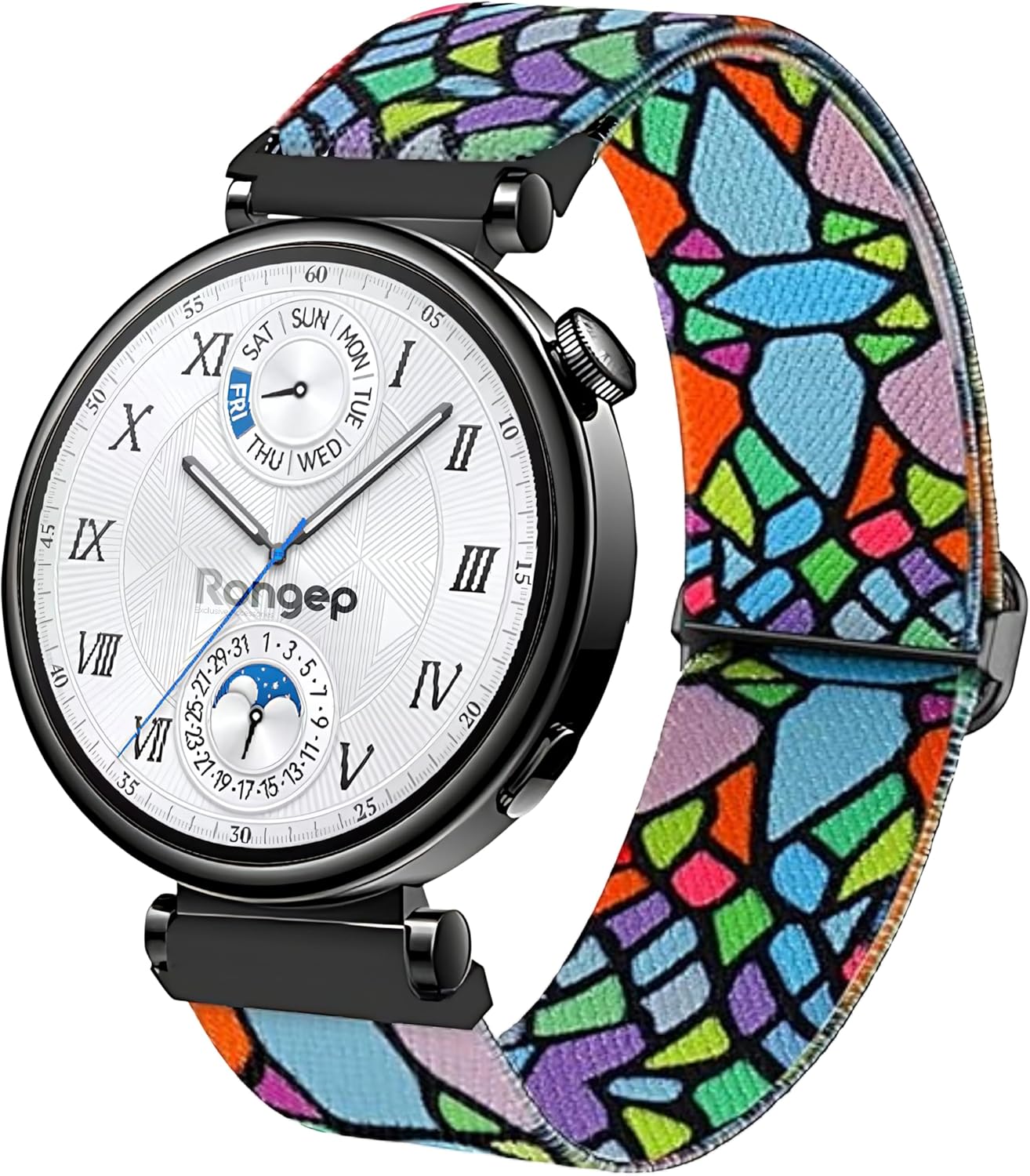 Serisi 18mm Esnek Kumaş Kordon ile Uyumlu GT5 41mm/GT5 Pro 42mm/GT4 41mm için Terleme Karşıtı Nefes Alabilen Bileğe Göre Ayarlanabilen Elastik Kayış