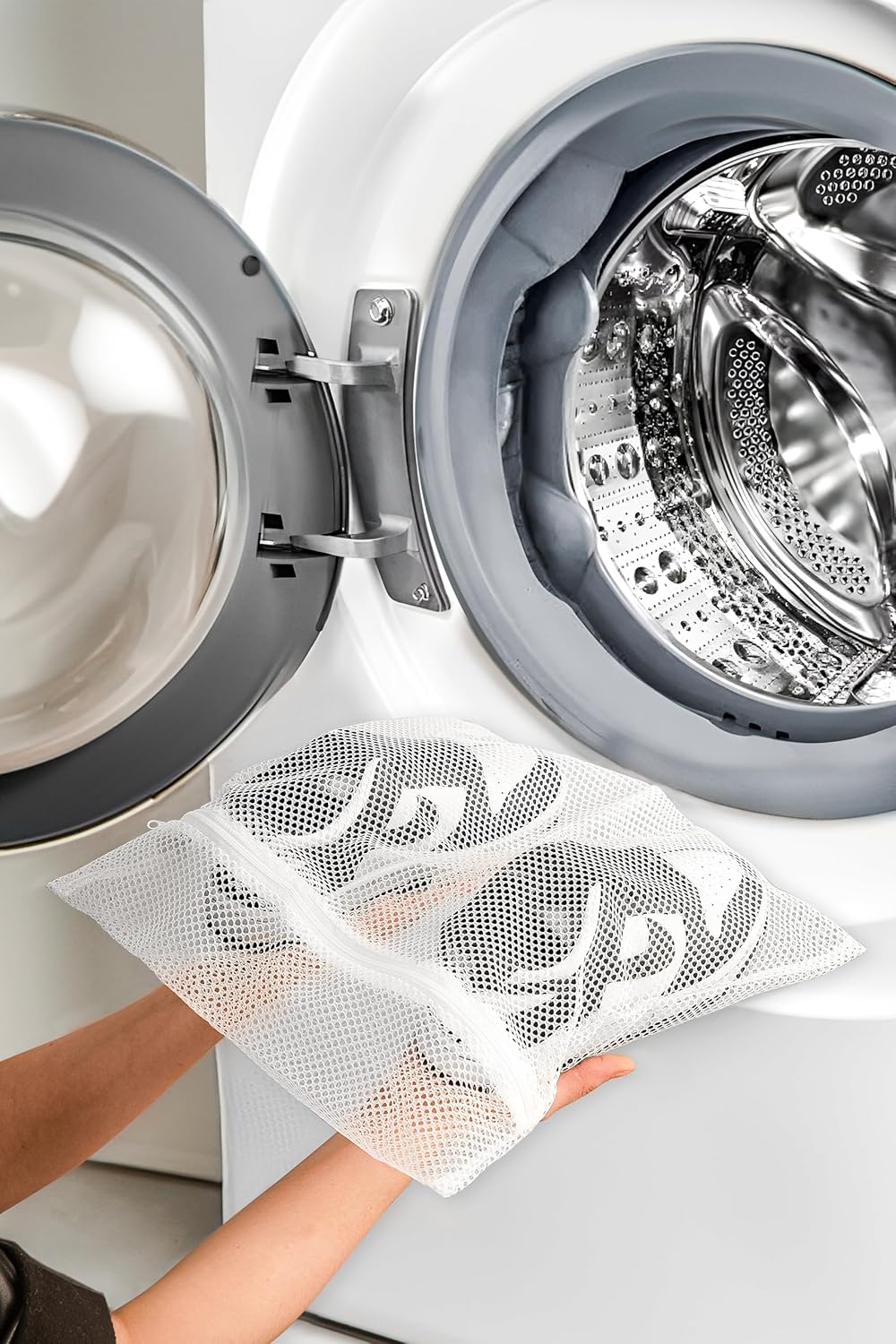 2 Adet Beyaz Fermuarlı Ayakkabı Yıkama Filesi Eko