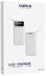 10.000 Mah Dijital Göstergeli Kendinden Kablolu Powerbank Beyaz PB-120