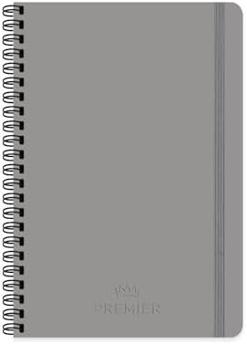 17x24 100 Yaprak Çizgili Spiralli Premier Defter - Gri