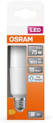 LED Star STICK, E27 taban için çubuk şeklinde mat LED lamba, gün ışığı beyazı (6500K), 1050 lümen, geleneksel 75 W ampuller için yedek, 1 paket