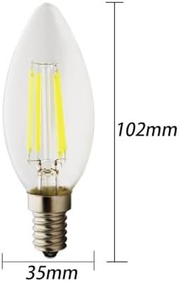 Rustik Led Filament Ampul 4 Watt E14 Duy Sarı Işık Dekoratif Aydınlatma (1, Şeffaf Cam C35)
