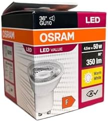 4,5W GU10 LED Ampul - 10'lu Ekonomik Paket, 350 Lumen, 3000K Sarı Işık, 36° Işık Açısı, 15.000 Saat Ömür, Enerji Verimli