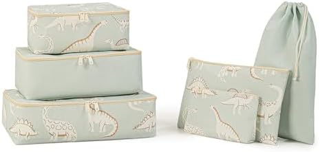 6'lı Çocuk Odası Dinozor Bavul İçi Düzenleyici Set