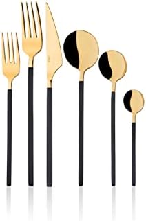 TAÇ MORENA 36 PARÇA ÇATAL KAŞIK BIÇAK SETİ SİYAH-GOLD
