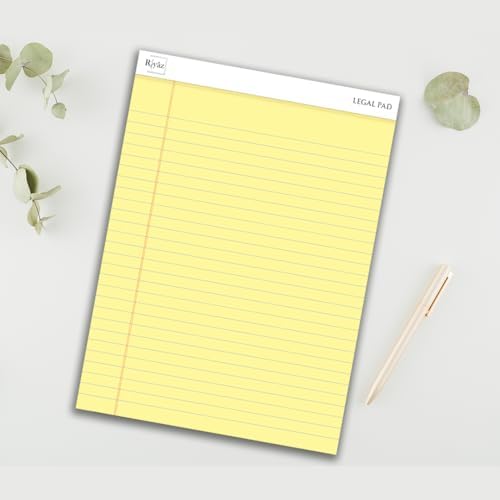 Boyut (216 x 297mm), Sarı renkli Legal Pad, Notluk, Notepad, Defter, 50 Yaprak, Geniş Satır aralığı, okul, iş ve ofis için, Türk Malı