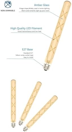 Neo Rustik LED Ampul, X Tasarımlı, Dekoratif Aydınlatma, Enerji Tasarruflu (2, T300-8 Watt)