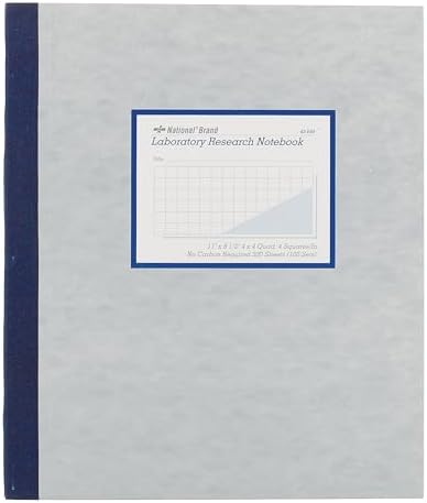 Laboratuvar Defteri, 4 x 4 Quad Ruling, Gri Kapak, 11" x 9.3" 100 Numaralı Set (43644)