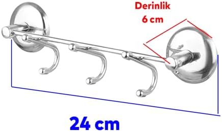 Banyo Lavabo Vidalı Askılık 3'lü Metal Sağlam Aparat Krom Askılık Elbise Havlu Asma Askı