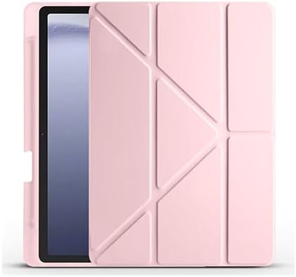 Galaxy Tab A9 Plus X210/Galaxy Tab A11+ ile Uyumlu Kalem Bölmeli Trifolding Cover Tablet Kılıf Katlanabilir Standlı Otomatik Uyku Modlu Darbe Emici İnce Tasarım Kumpembe