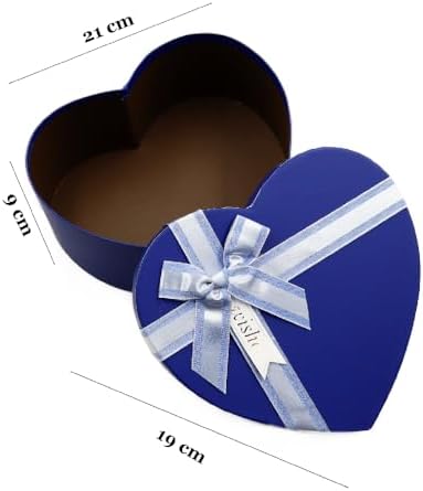 21x19 Lacivert Renk Kalp Hediye Kutusu – Premium ve Şık Tasarım M3