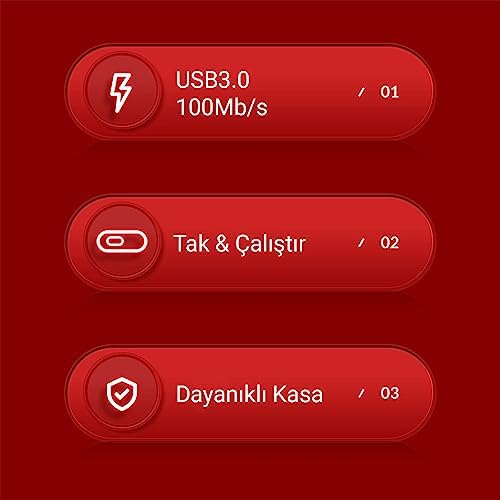 USB3.2 Gen1 64GB USB Bellek Kırmızı
