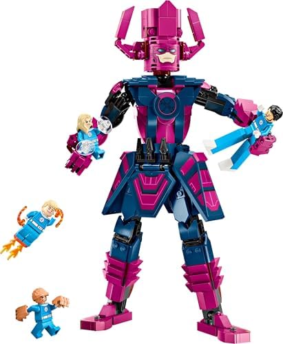 ǀ Fantastik Dörtlü, Galactus Yapım Figürüne Karşı 76316-9 Yaş ve Üzeri Çocuklara Süper Kahraman Minifigürü İçeren Yapım Seti, Doğum Günü Hediyesi Fikri (425 Parça)
