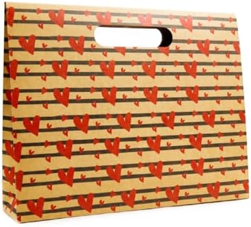 38x30 Kalp Harmanı Zarf Model Karton Çanta, Hediye Kutusu