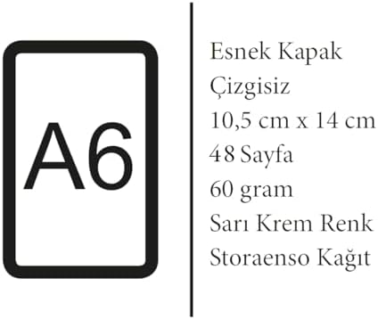 Self-Portrait Series II - A6, 4'lü Defter Seti V, Çizgisiz, Toplam 192 Sayfa, Her biri 48 Sayfa, Tel Dikiş, Esnek Kapak, Oval Kenar, Tuval Doku, 60 gram, Sarı Krem Renk
