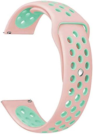 Gear S3 Frontier İçin Pembe Yeşil Spor Silikon Kordon