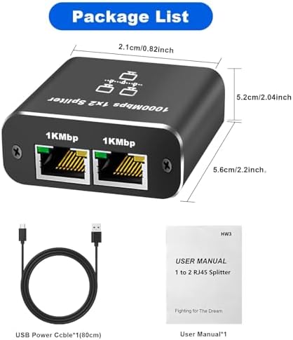 1 Gigabit Ethernet Anahtarı 2 Bağlantı Noktalı 1000Mbps, 1 ila 2 Ethernet Splitter, LAN Ağ Anahtarı 1-2 Gigabit Ağ Bölücü, Bilgisayar, HUB, Anahtar, Yönlendirici ZR861