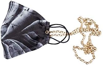 of Silk % 100 İpek Mavi Mermer Zincir Detaylı Ağız Maskesi