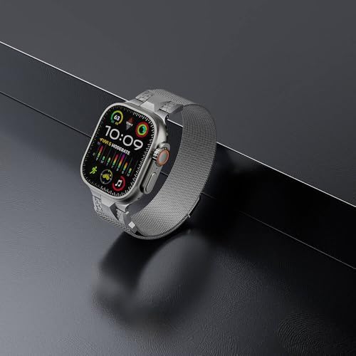 İle Uyumlu Ultra 49mm KRD-107 Metal Hasır Kordon Gri