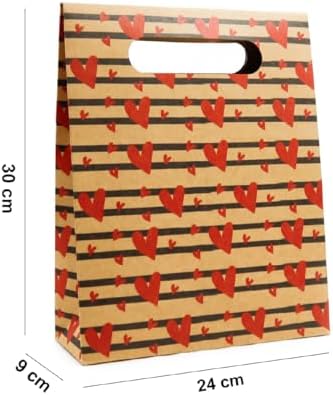 24x30 Kalp Harmanı Zarf Model Karton Çanta, Hediye Kutusu