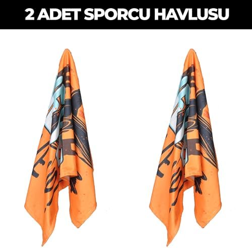 Wonkey Baskılı Antreman Fitness Sporcu Havlusu, Boks Pilates Gym Tenis Ter Havlusu 45x100 cm (2 Adet, v5 - Up - Sarı)