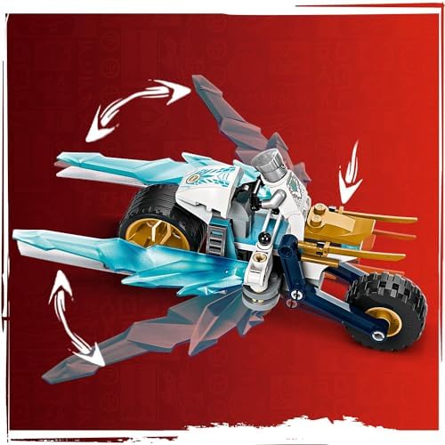Zane’in Buz Motosikleti 71816 – 7 Yaş Üzeri Çocuklar için Doğum Günü Hediyesi Fikri, Turnuva Zırhlı ve 2 Katana Kılıcı Tutan Zane Minifigürü İçeren Yaratıcı Oyuncak Yapım Seti (84 Parça)
