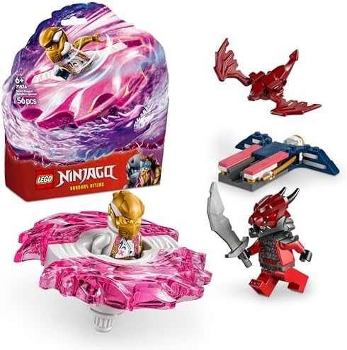 Sora’nın Ejderha Spinjitzu Topacı 71824-6 Yaş ve Üzeri Çocuklar için 2 Minifigürü İçeren Yaratıcı Oyuncak Yapım Seti, Doğum Günü Hediyesi (56 Parça)