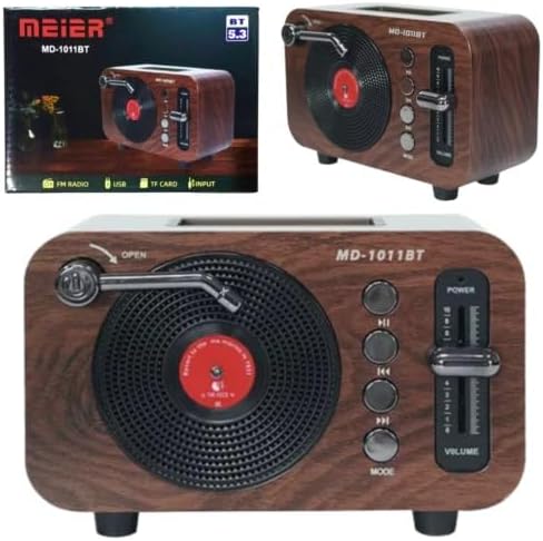 Mini Boy Retro Bluetooth Radyo Hoparlör – CZ1011BT | Klasik Tasarım, Kablosuz Bağlantı, Güçlü Ses, Uzun Pil Ömrü, Taşınabilir Hoparlör CZ1011BT 360 x 140 x 120 mm (CZ1011BT - Kahverengi)