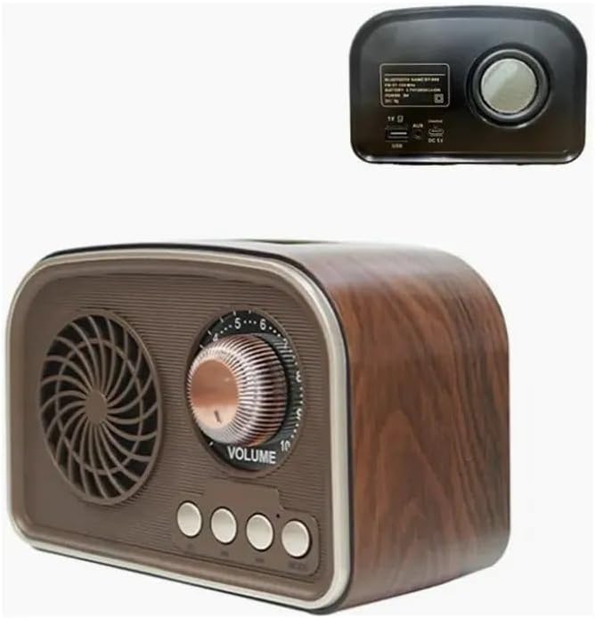 Mini Boy Retro Bluetooth Radyo Hoparlör – CZ1010BT | Klasik Tasarım, Kablosuz Bağlantı, Güçlü Ses, Uzun Pil Ömrü, Taşınabilir Hoparlör CZ1010BT 135 x 95 x 75 mm (CZ1010BT - Kahverengi)