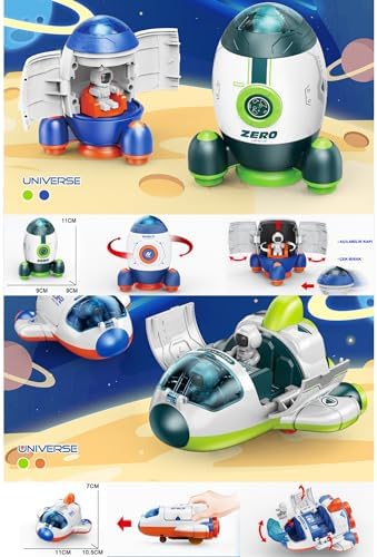 Oyuncak Sürtmeli Astronotlu Uzay Arabası Uzay Roketi Uzay Mekiği 3 lü Uzay İstasyonu Araçları Seti