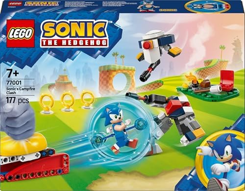 Sonic The Hedgehog: Sonic’in Kamp Ateşi Çarpışması 77001, 7 Yaş ve Üzeri Kız ve Erkek Çocukları İçin Yaratıcı Oyuncak Yapım Seti, Yaratıcı Hediye Fikri (177 Parça)