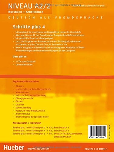 Schritte Plus: Kurs- und Arbeitsbuch 4 mit Audio-CD zum Arbeitsbuch