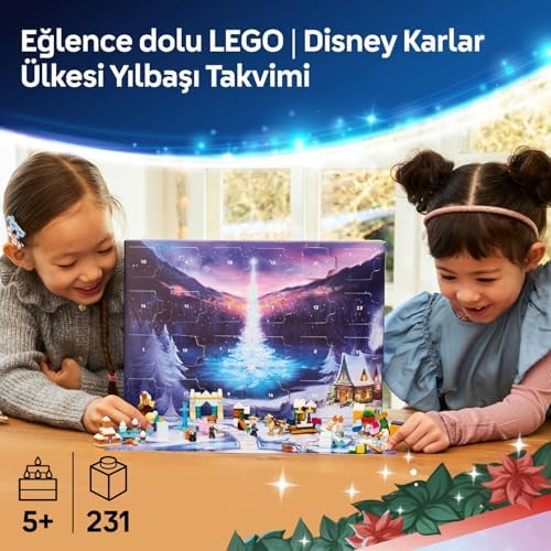 ǀ Karlar Ülkesi 2025 Yılbaşı Takvimi 43273 – 5 Yaş ve Üzeri Prenses Seven Çocuklar için Yaratıcı Oyuncak Yapım Seti, Eğlenceli Yılbaşı Hediyesi ve Sürprizlerle Dolu Oyun (231 Parça)