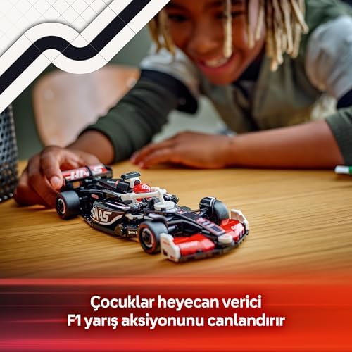 Speed Champions MoneyGram Haas F1 VF-24 Yarış Arabası 77250 – 10 Yaş ve Üzeri Kız ve Erkek Çocukları ile Motorseverler için Sürücü Minifigür İçeren Yapım ve Sergileme Seti (263 Parça)
