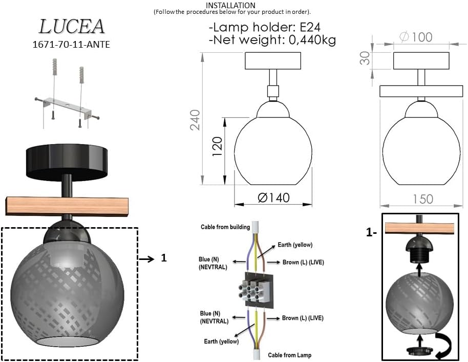 Beta Tekli Siyah Plafonyer