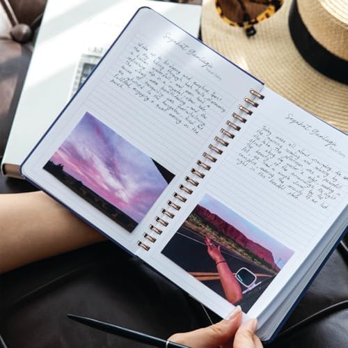 12,5 x 18 cm Spiralli Sert Kapak Lastikli Seyahat Defteri - Lacivert