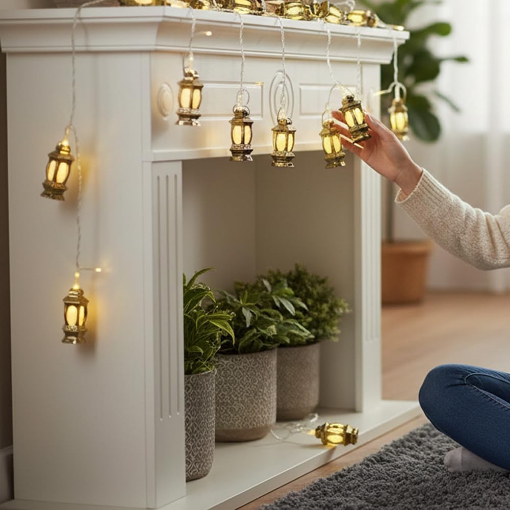 Gün Işığı Pilli 20 Li 4 Metre Led Işık Zinciri Ramazan Kandil Feneri Süs Dekorasyon Gün Işığı Aydınlatma Dekoratif Aydınlatma Balkon Oda Süslemeri İçin Sarı Işık-Mz-311