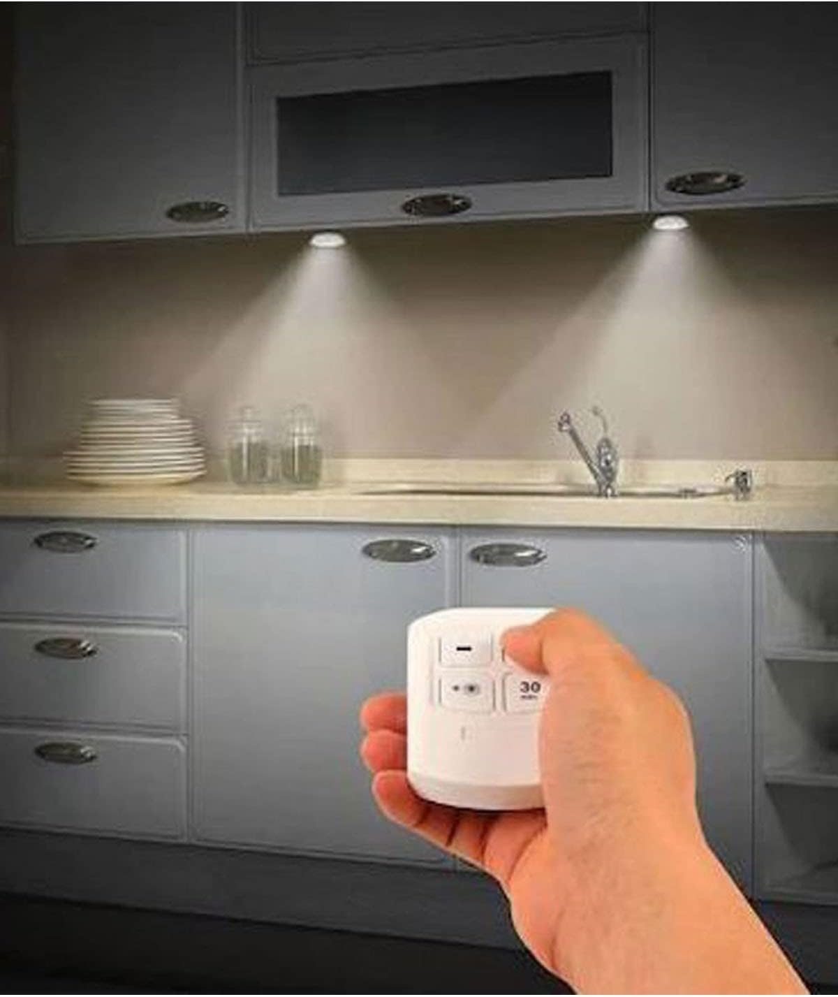 Uzaktan Kumandalı Yapışkanlı 3'lü Led Spot Lamba