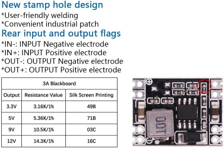 MP1584EN 3,3V 3A Ultra Küçük Boyutlu DC-DC Adım Aşağı Besleme Modülü