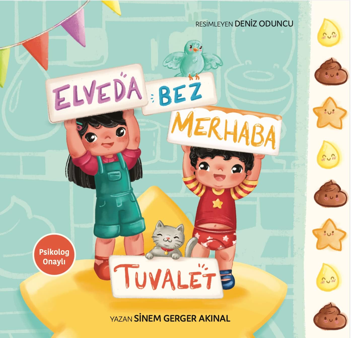 Tuvalet Eğitimi Kitabı, Panolu, Stickerlı - Çocuklara Özel - 22x22 - Elveda Bez Merhaba Tuvalet