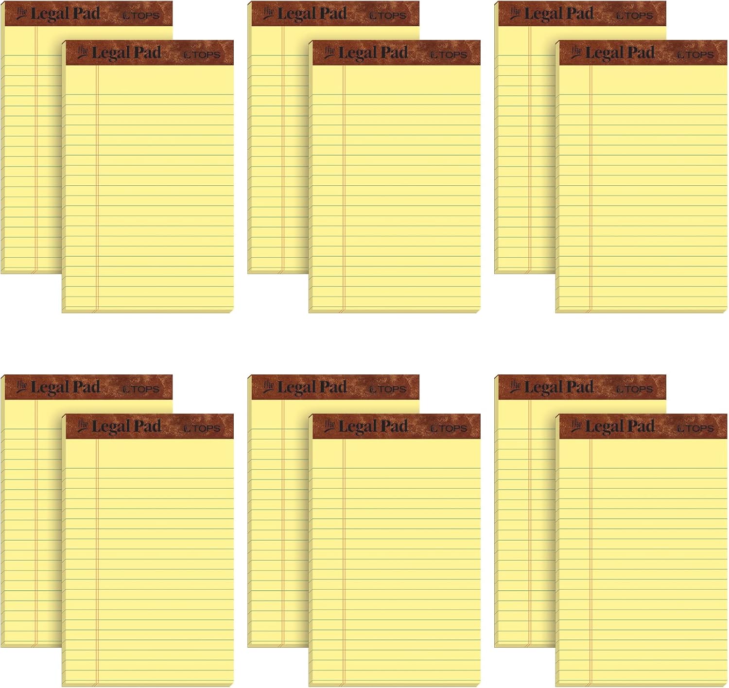 TOPS 12,7 x 20,3 cm Yasal Bloknotlar, 12’li Paket, The Legal Pad Markası, Dar Çizgili, Sarı Kağıt, Her Yazı Bloknotunda 50 Yaprak, ABD’de Üretilmiştir