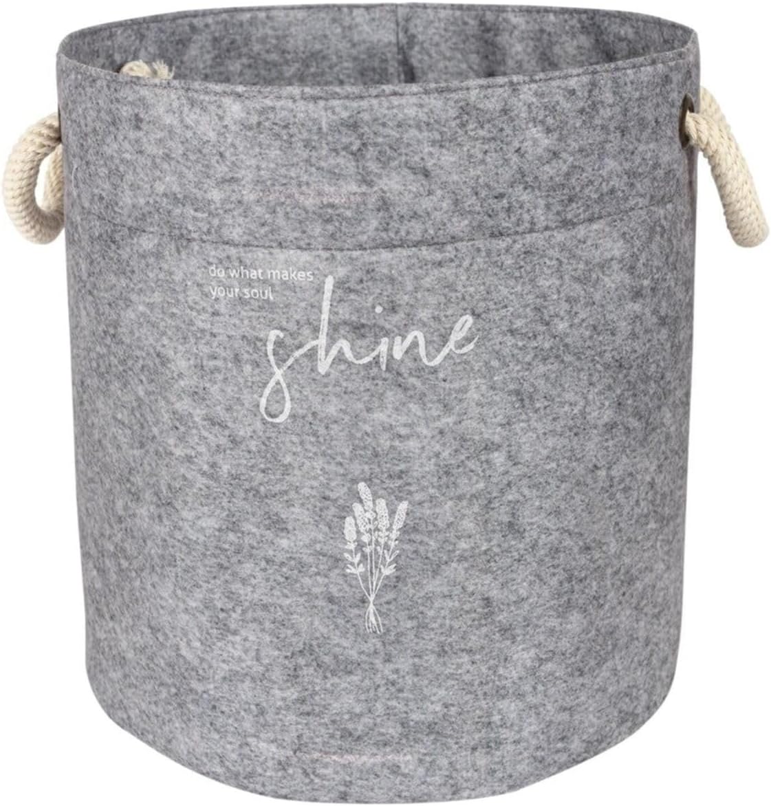 Buti Keçe Kulplu Yuvarlak Düzenleyici Sepet - Çok Amaçlı Saklama Organizer Kutu Mini 103662