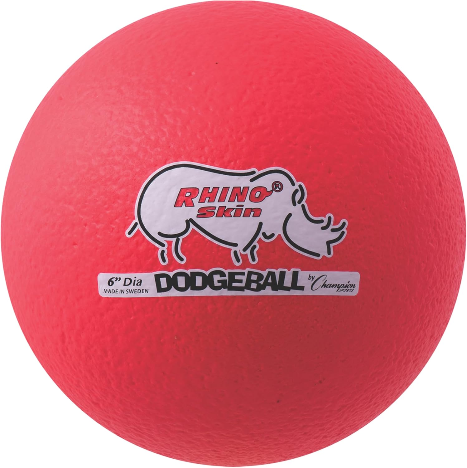 (6.3" - Neon Red) - Sports 15cm Rhino Skin & Foam Core Low Bounce Dodgeball Ball - Neon Red