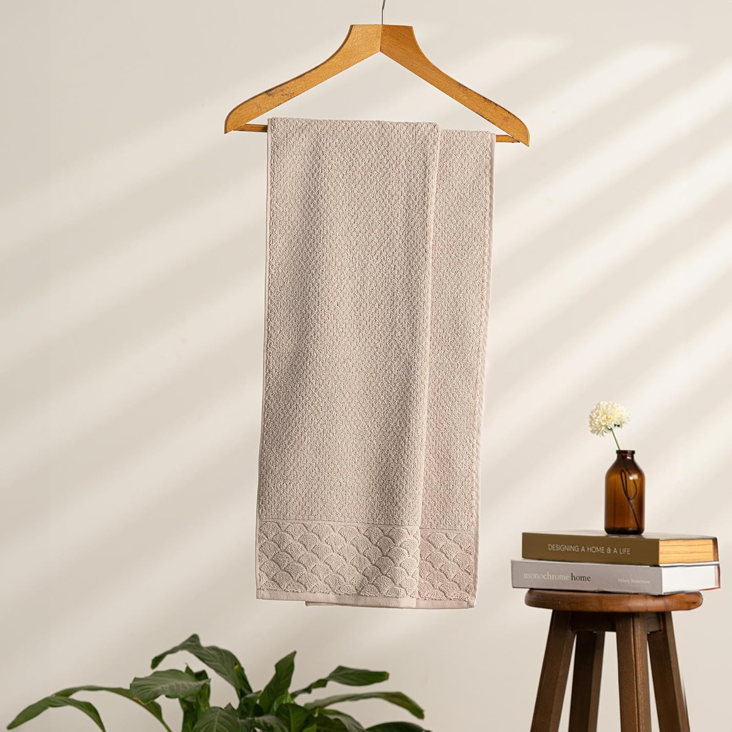 Soley | Alana | Yumuşak Pamuklu Pirinç Örgü Vücut Havlusu BEJ