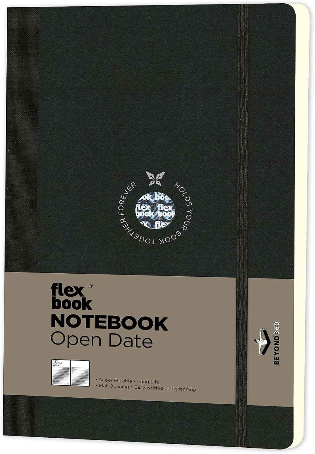 22 Esnek Notebook 13X21 Siyah Şerit Çizgili 192 Sayfa 85Gr