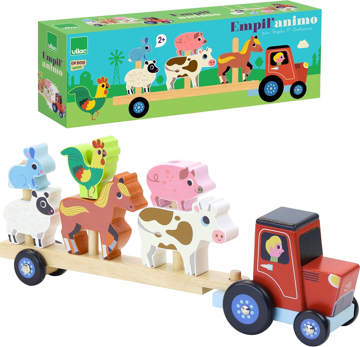 Vilac Ahşap Çiftlik Hayvanları ve Traktör